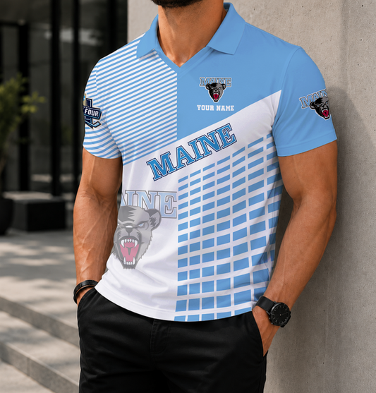 LIMITED EDITION - NEW CUSTOMIZED NCAA MFF09 MBB MAINE BLACK BEARS POLO SHIRT