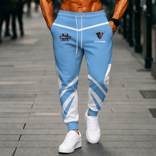 LIMITED EDITION - NEW CUSTOMIZED NCAA MFF09 MBB MAINE BLACK BEARS SWEATPANTS