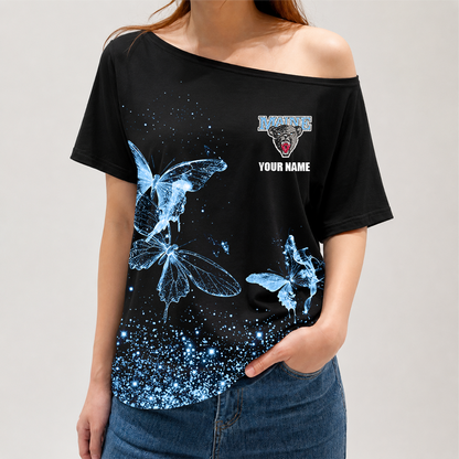 [FAN FAVORITE] NEW CUSTOMIZED NCAA MFF09 MBB MAINE BLACK BEARS OFF-SHOULDER SHIRT