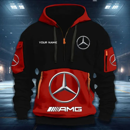 LIMITED RUN - NEW CUSTOMIZED F109 MB MERCEDES QUARTER ZIP HOODIE