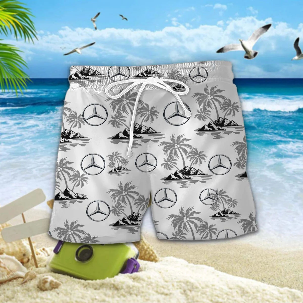 [FAN MUST-HAVE] NEW CUSTOMIZED F109 MER MERCEDES UNISEX HAWAIIAN SHIRT & SHORTS SET