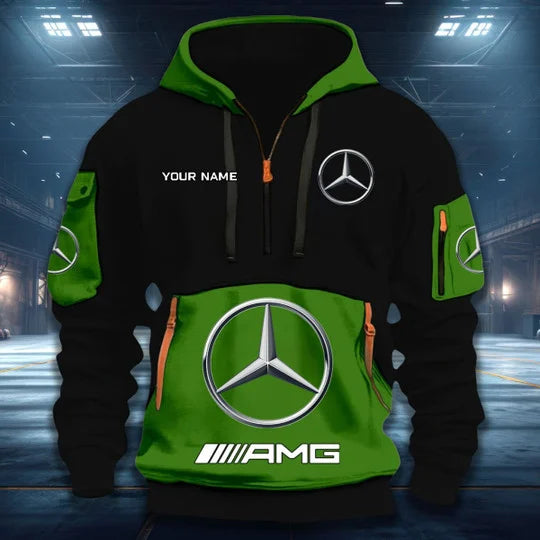 LIMITED RUN - NEW CUSTOMIZED F109 MB MERCEDES QUARTER ZIP HOODIE