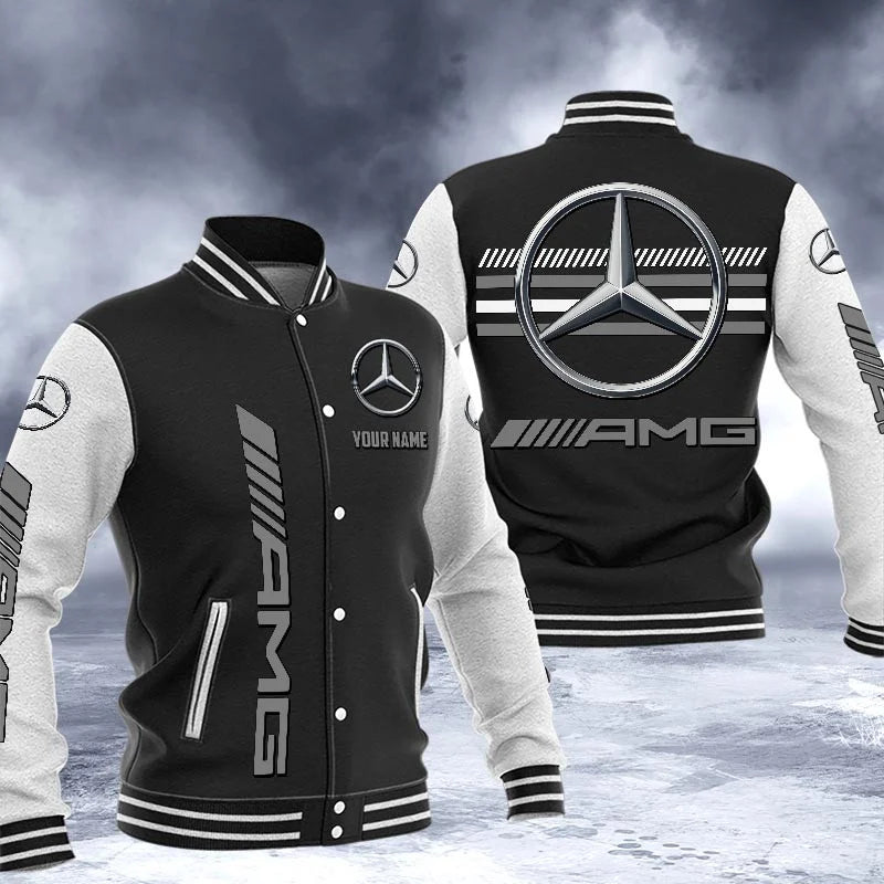 LIMITED RUN - NEW CUSTOMIZED F109 MB MERCEDES BASEBALL JACKET & SATIN VARSITY JACKET