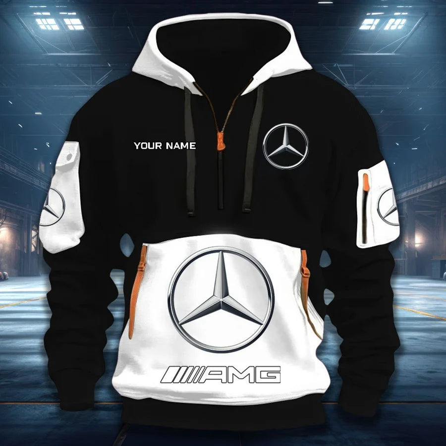LIMITED RUN - NEW CUSTOMIZED F109 MB MERCEDES QUARTER ZIP HOODIE
