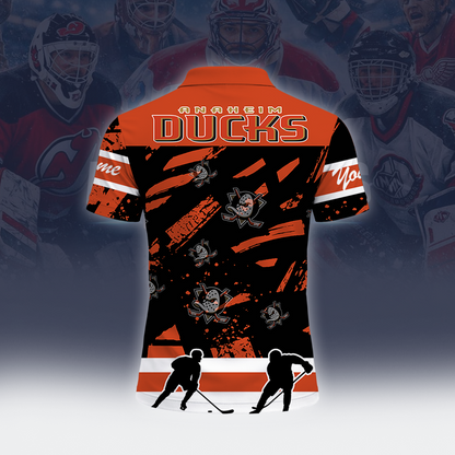 [SUPER SALE] NEW CUSTOMIZED NHL09 AHD ANAHEIM DUCKS POLO SHIRT