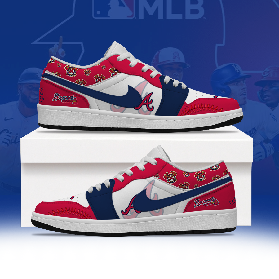 LIMITED EDITION - NEW CUSTOMIZED MLB09 ABS ATLANTA BRAVES AIR JORDAN LOW SHOES