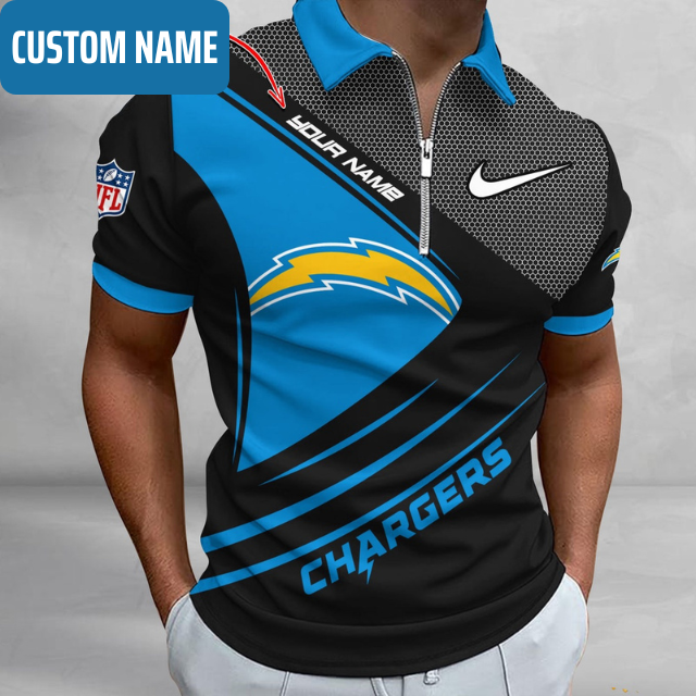 VIRAL EDITION - NEW CUSTOMIZED NFL09 LAC LOS ANGELES CHARGERS POLO SHIRT, ZIP POLO SHIRT & T-SHIRTS