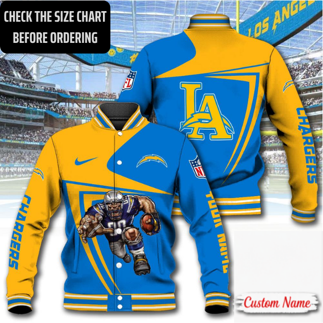EXCLUSIVE EDITION - NEW CUSTOMIZED NFL09 LAC LOS ANGELES CHARGERS SATIN VARSITY & BASEBALL JACKET