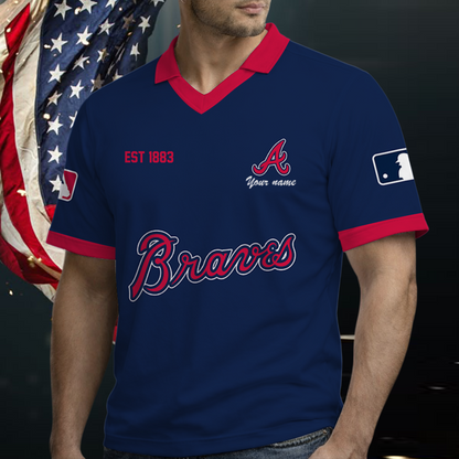[FLASH SALE] NEW CUSTOMIZED MLB09 ABS ATLANTA BRAVES POLO SHIRT