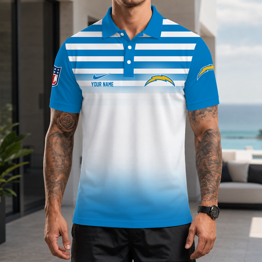 [SPECIAL OFFER] NEW CUSTOMIZED NFL09 LAC LOS ANGELES CHARGERS POLO SHIRT