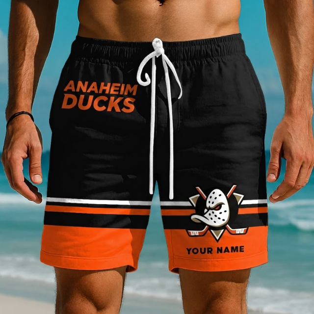 EXCLUSIVE EDITION - NEW CUSTOMIZED NHL09 AHD ANAHEIM DUCKS SHORT PANTS