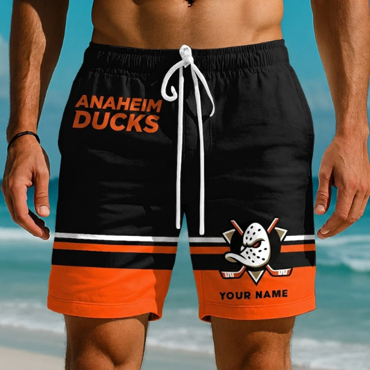 EXCLUSIVE EDITION - NEW CUSTOMIZED NHL09 AHD ANAHEIM DUCKS SHORT PANTS