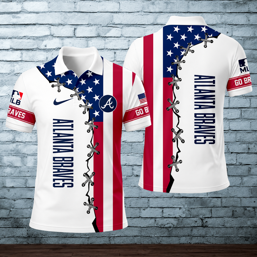 LIMITED EDITION - NEW CUSTOMIZED MLB09 ABS ATLANTA BRAVES POLO SHIRT