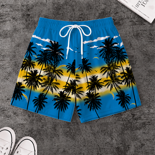 LIMITED EDITION - NEW CUSTOMIZED NFL09 LAC LOS ANGELES CHARGERS SHORT PANTS