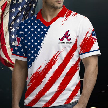 [FLASH SALE] NEW CUSTOMIZED MLB09 ABS ATLANTA BRAVES POLO SHIRT