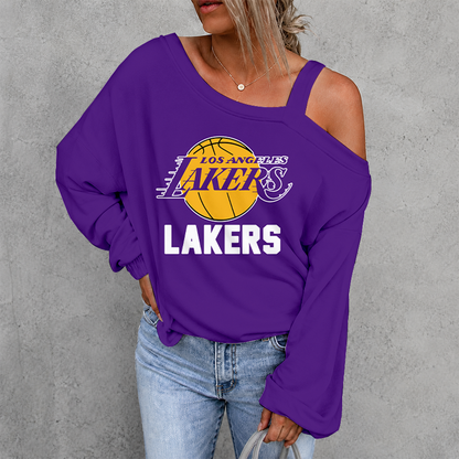 [HOT DEAL] NEW CUSTOMIZED NBA09 LLA LOS ANGELES LAKERS DROP SHOULDER SWEATSHIRT