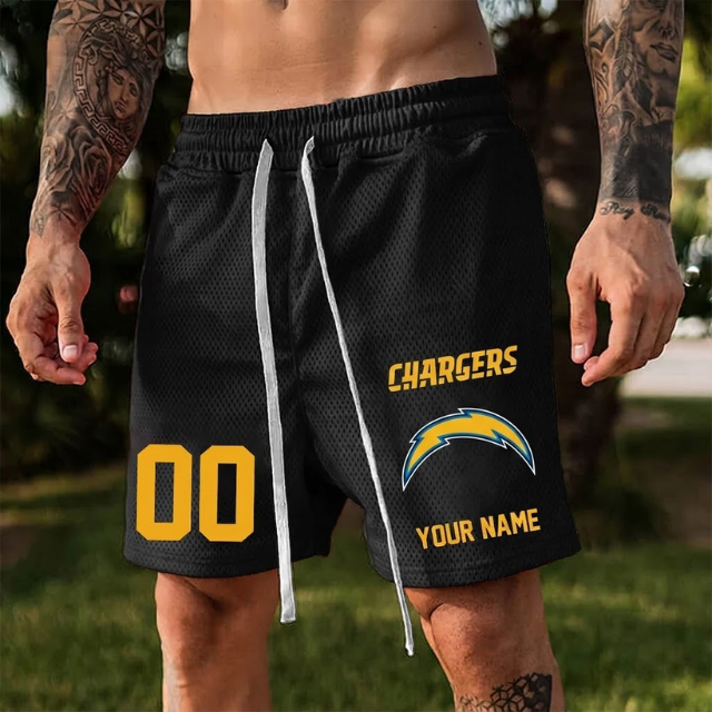 ELITE EDITION - NEW CUSTOMIZED NFL09 LAC LOS ANGELES CHARGERS SHORT PANTS