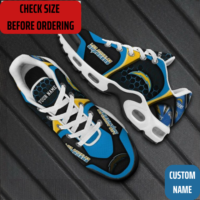 VIRAL EDITION - NEW CUSTOMIZED NFL09 LAC LOS ANGELES CHARGERS AIR MAX PLUS SNEAKERS