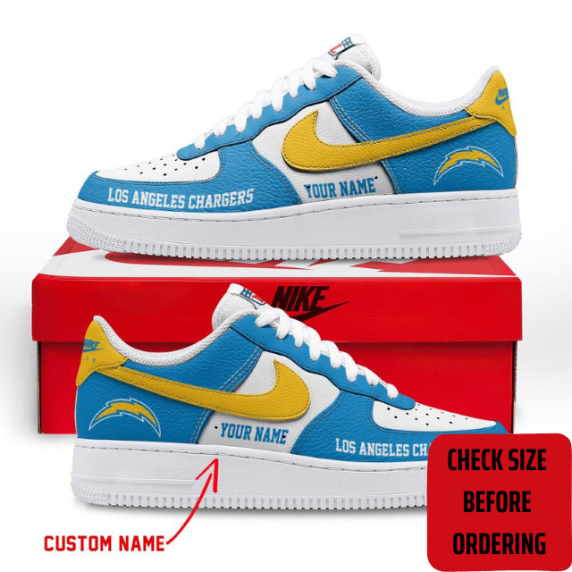 ELITE EDITION - NEW CUSTOMIZED NFL09 LAC LOS ANGELES CHARGERS AF1 SHOES