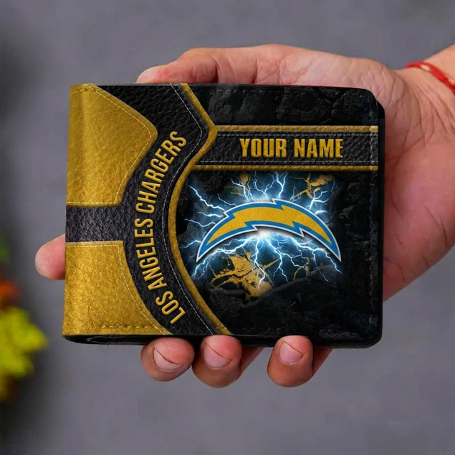VIRAL EDITION - NEW CUSTOMIZED NFL09 LAC LOS ANGELES CHARGERS LEATHER WALLET