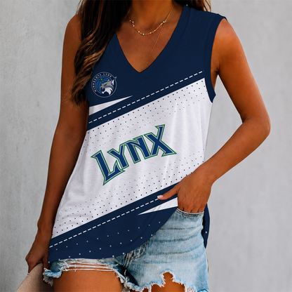LIMITED EDITION - NEW CUSTOMIZED WNBA09 MNL MINNESOTA LYNX WOMEN'S V-NECK TANK TOP