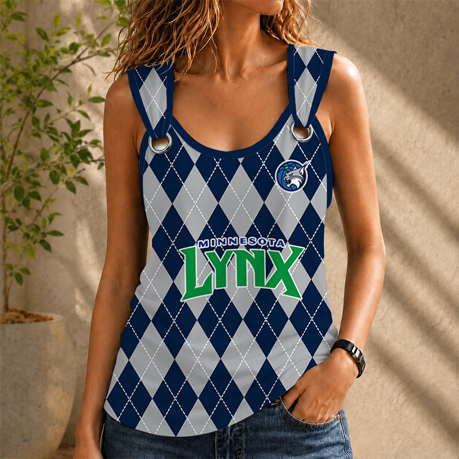 [FAN FAVORITE] NEW CUSTOMIZED WNBA09 MNL MINNESOTA LYNX O-RING SHOULDER TANK TOP