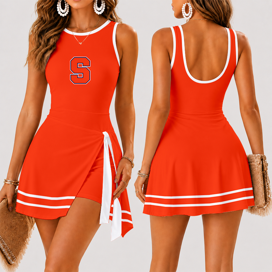 [FAN FAVORITE] NEW CUSTOMIZED NCAA CFH09 SYO SYRACUSE ORANGE WOMEN'S SUMMER SKORT DRESS
