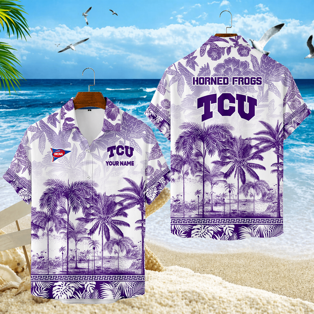 LIMITED EDITION - NEW CUSTOMIZED FBS09 THF TCU HORNED FROGS UNISEX HAWAIIAN SHIRT