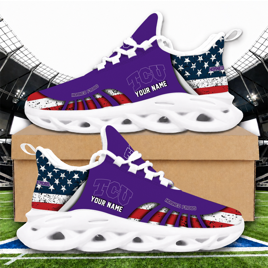 [FAN FAVORITE] NEW CUSTOMIZED NCAA FBS09 THF TCU HORNED FROGS CLUNKY SNEAKERS