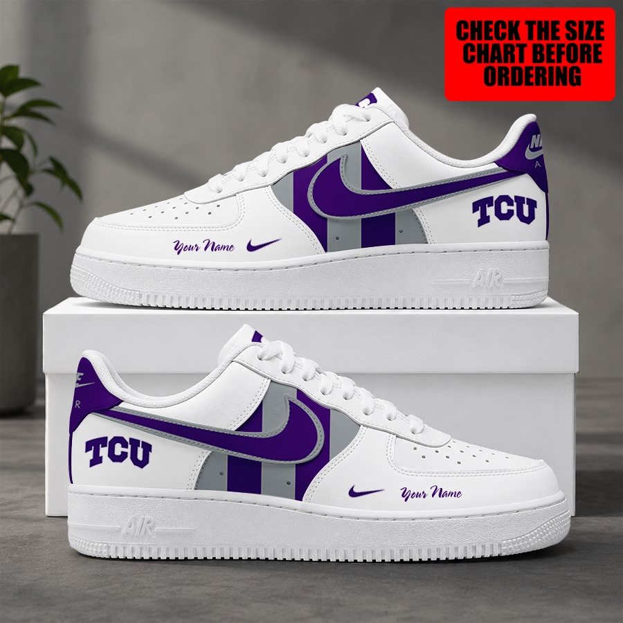 [FAN FAVORITE] NEW CUSTOMIZED NCAA FBS09 THF TCU HORNED FROGS AF1 SHOES