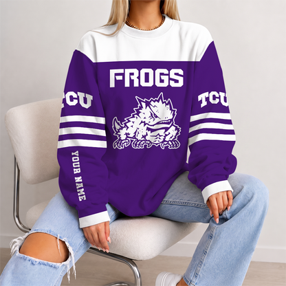 [FAN FAVORITE] NEW CUSTOMIZED NCAA FBS09 THF TCU HORNED FROGS UNISEX SWEATSHIRT