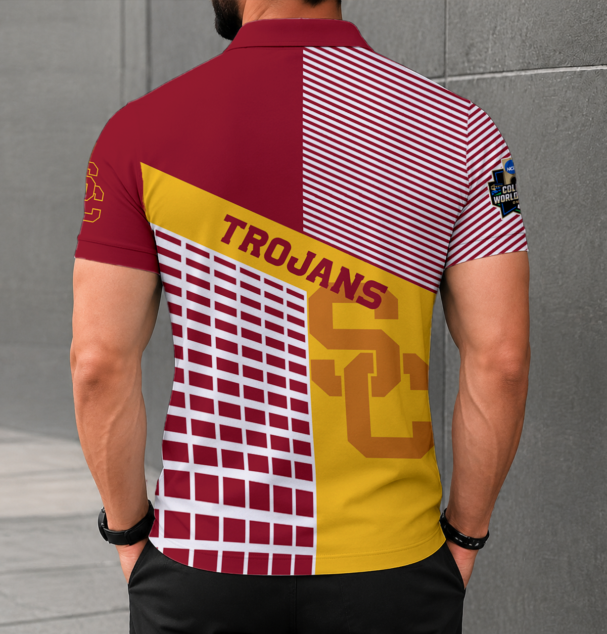 VIRAL EDITION - NEW CUSTOMIZED NCAA CWS09 USC USC TROJANS POLO SHIRT
