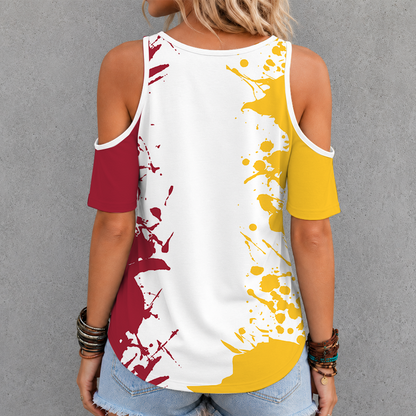 [FAN FAVORITE] NEW CUSTOMIZED NCAA CWS09 USC USC TROJANS CRISS CROSS V-NECK TOP