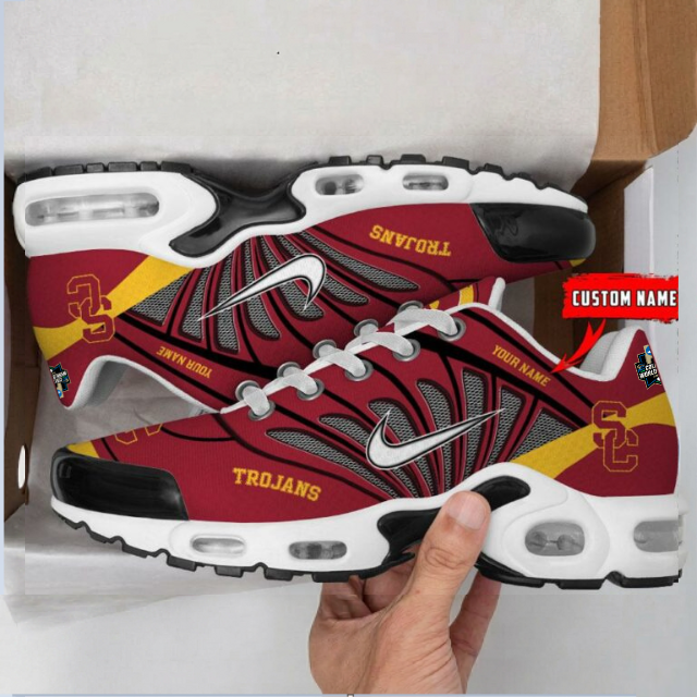LIMITED EDITION - NEW CUSTOMIZED NCAA CWS09 USC USC TROJANS UNISEX AIR MAX PLUS SNEAKERS