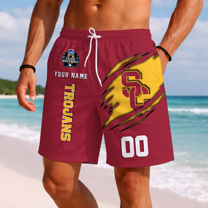 LIMITED EDITION - NEW CUSTOMIZED NCAA CWS09 USC USC TROJANS SHORT PANTS