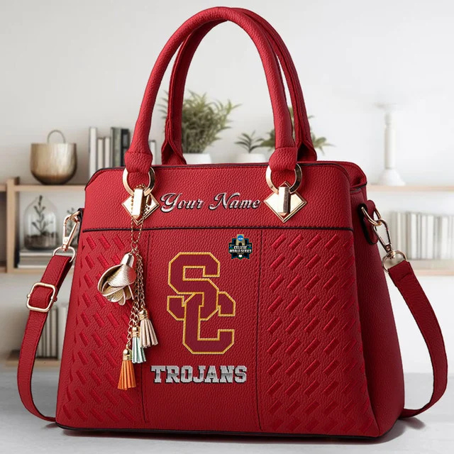 LIMITED EDITION - NEW CUSTOMIZED NCAA CWS09 USC USC TROJANS ZIP HANDBAG MULTICOLOR
