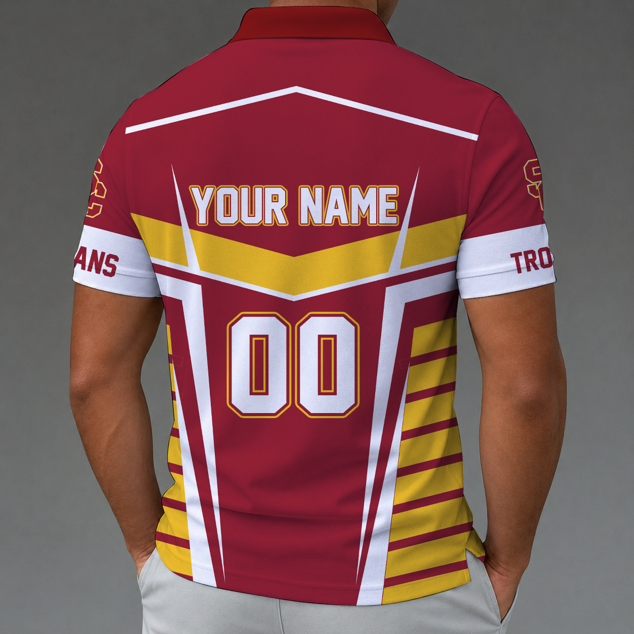 [FAN FAVORITE] NEW CUSTOMIZED NCAA CWS09 USC USC TROJANS POLO SHIRT