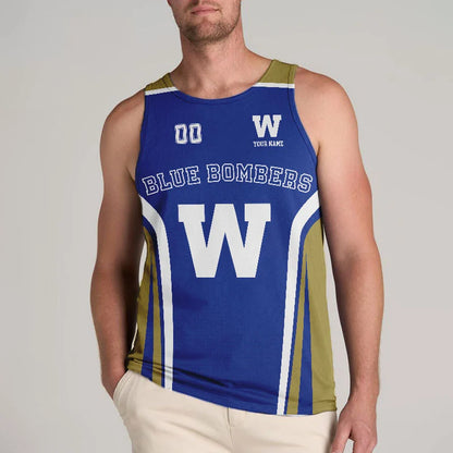 [FAN EXCLUSIVE] NEW CUSTOMIZED CFL09 WPG WINNIPEG BLUE BOMBERS UNISEX TANK TOP