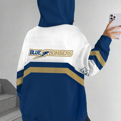 [FAN EXCLUSIVE] NEW CUSTOMIZED CFL09 WPG WINNIPEG BLUE BOMBERS HOODIE & ZIP HOODIE