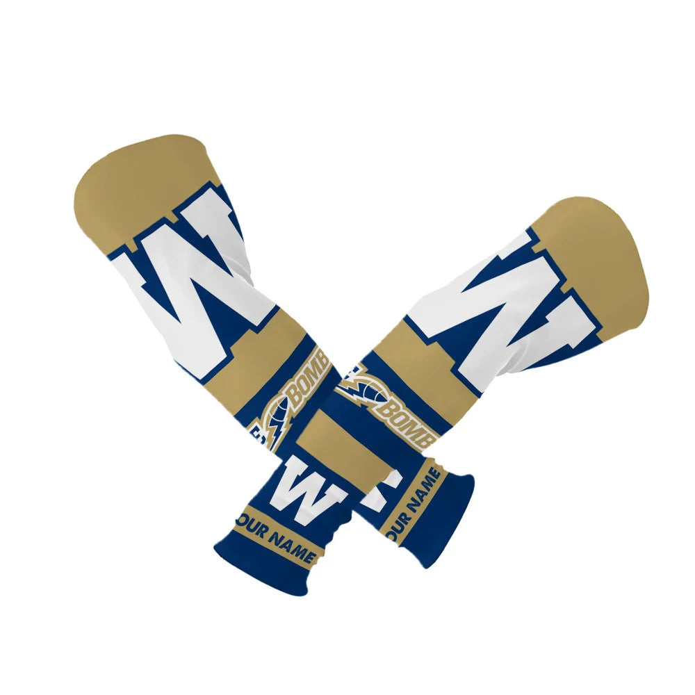 [FAN EXCLUSIVE] NEW CUSTOMIZED CFL09 WPG WINNIPEG BLUE BOMBERS SUN ARM SLEEVES