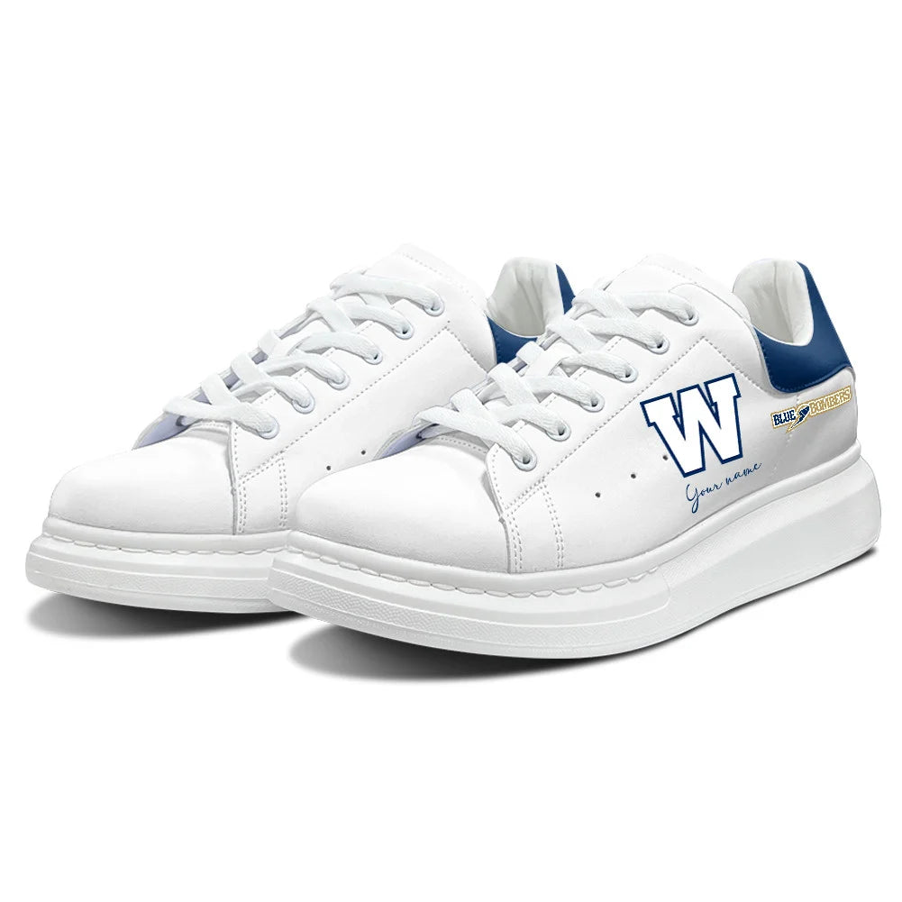 [FAN EXCLUSIVE] NEW CUSTOMIZED CFL09 WPG WINNIPEG BLUE BOMBERS MCQUEEN SHOES