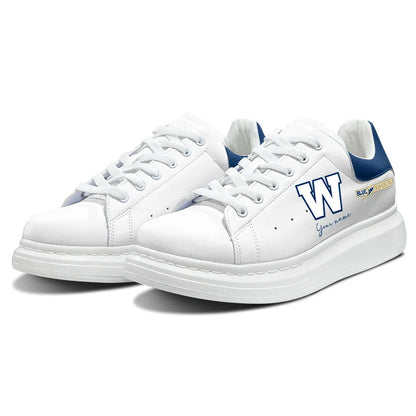[FAN EXCLUSIVE] NEW CUSTOMIZED CFL09 WPG WINNIPEG BLUE BOMBERS MCQUEEN SHOES