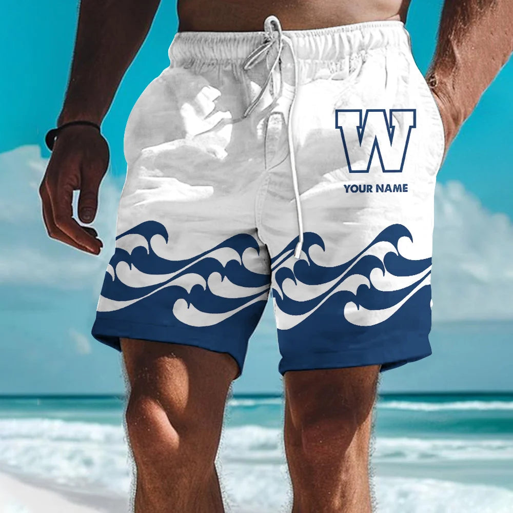 [FAN EXCLUSIVE] NEW CUSTOMIZED CFL09 WPG WINNIPEG BLUE BOMBERS SHORT PANTS