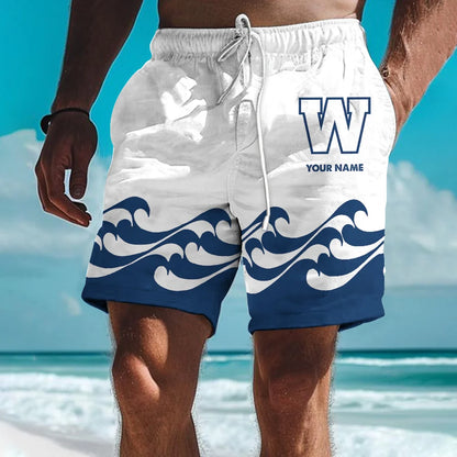 [FAN EXCLUSIVE] NEW CUSTOMIZED CFL09 WPG WINNIPEG BLUE BOMBERS SHORT PANTS