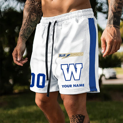 [FAN EXCLUSIVE] NEW CUSTOMIZED CFL09 WPG WINNIPEG BLUE BOMBERS SHORT PANTS