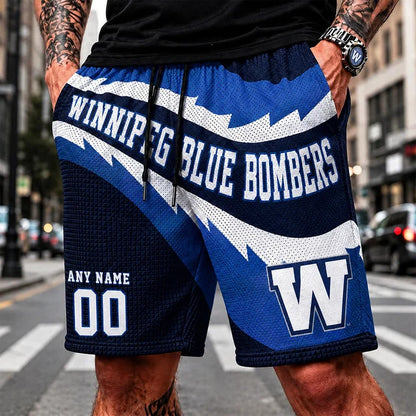 [FAN EXCLUSIVE] NEW CUSTOMIZED CFL09 WPG WINNIPEG BLUE BOMBERS SHORT PANTS