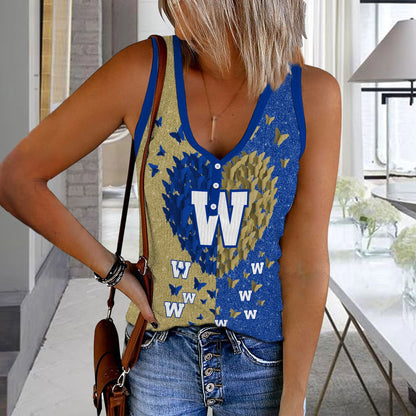 [FAN EXCLUSIVE] NEW CUSTOMIZED CFL09 WPG WINNIPEG BLUE BOMBERS WOMEN'S V-NECK TANK TOP