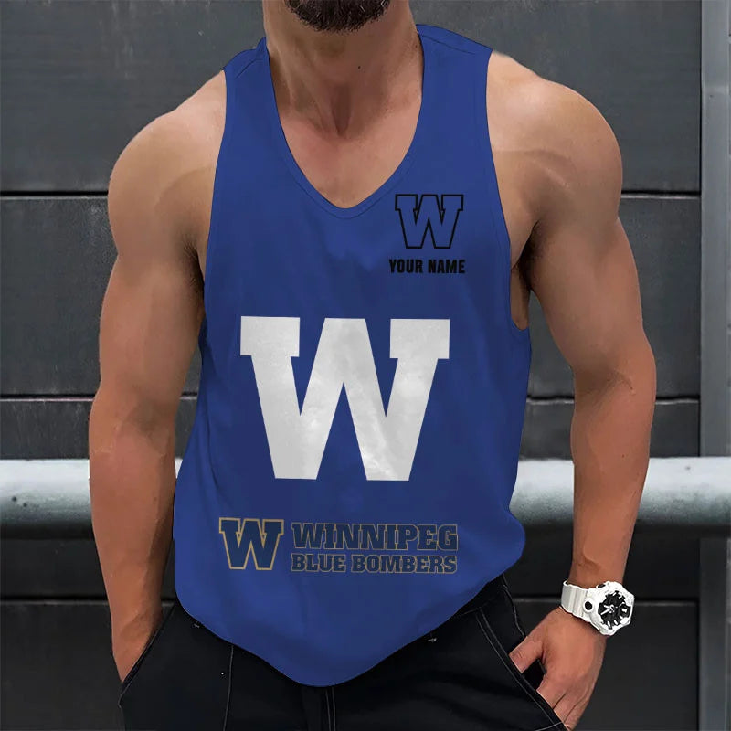 [FAN EXCLUSIVE] NEW CUSTOMIZED CFL09 WPG WINNIPEG BLUE BOMBERS UNISEX TANK TOP