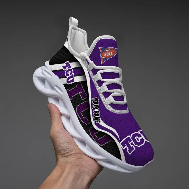 EXCLUSIVE EDITION - NEW CUSTOMIZED NCAA FBS09 THF TCU HORNED FROGS CLUNKY SNEAKERS