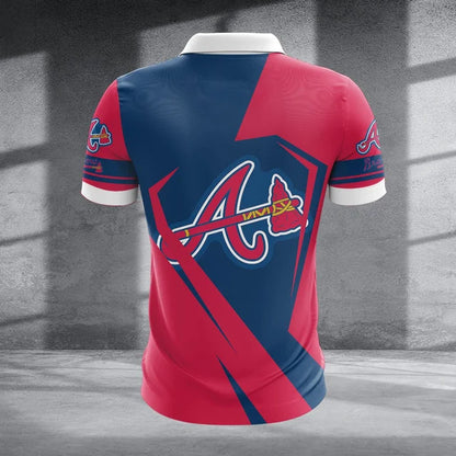 [FLASH SALE] NEW CUSTOMIZED MLB09 ABS ATLANTA BRAVES ZIP POLO SHIRT